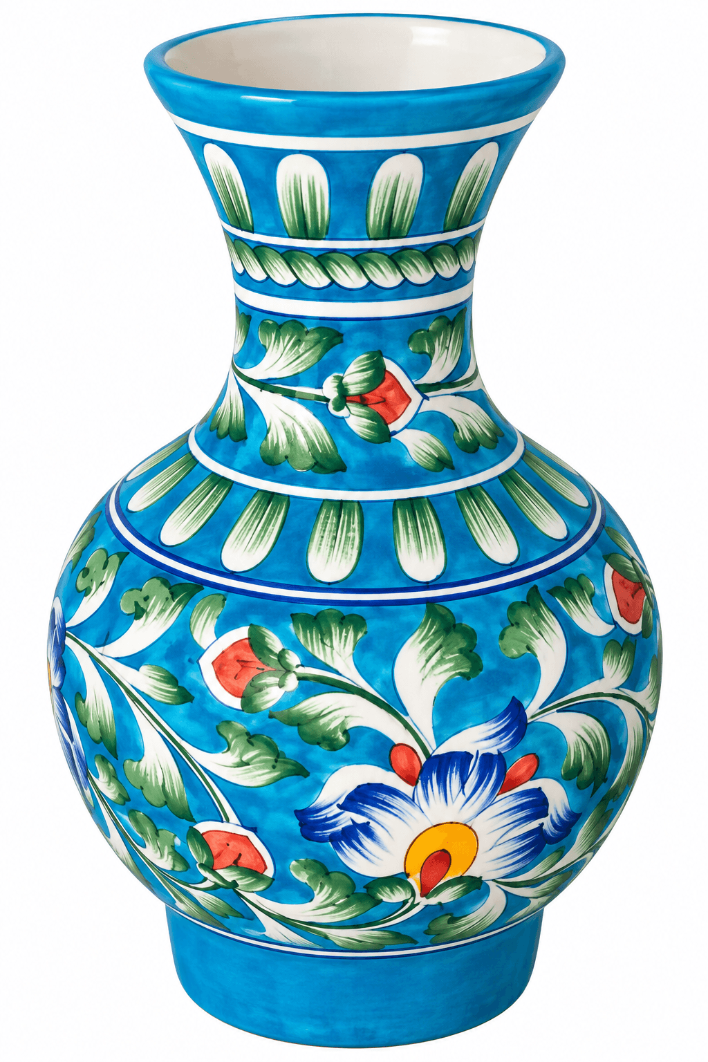 Hand-Painted Jaipur Blue Pottery Vase